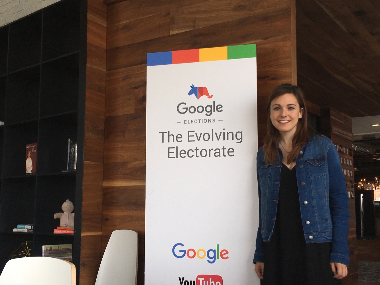 Gwen R. Thomas '17 poses inside the Google office in Washington, D.C.
