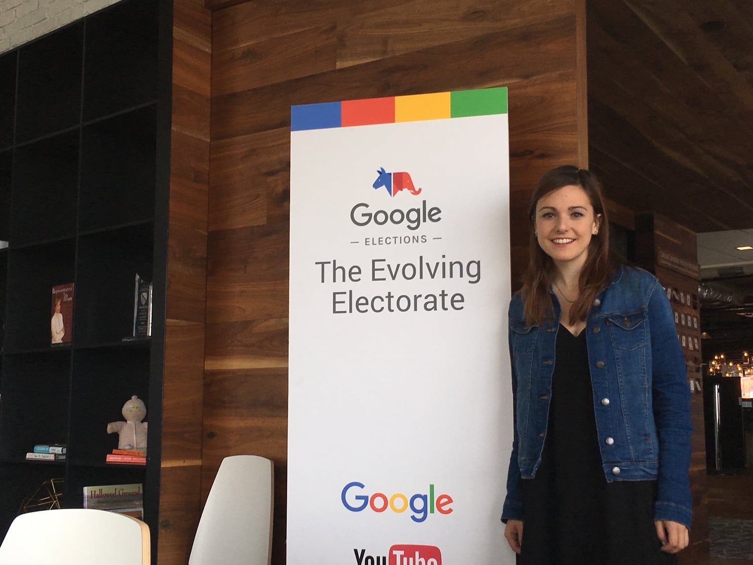 Gwen R. Thomas '17 poses inside the Google office in Washington, D.C.