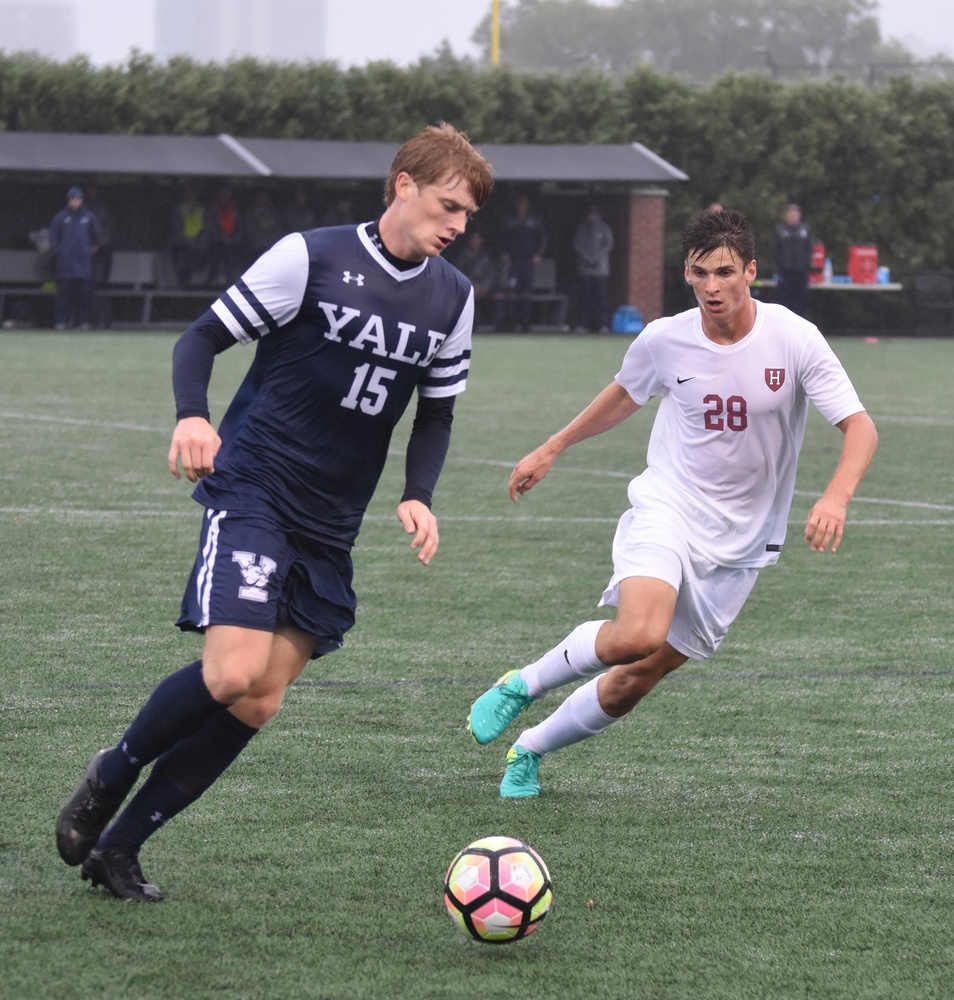 Junior defenseman Eric Gylling’s double-overtime winner lifted the Crimson to its ninth win of the season on Tuesday. Gylling, shown in previous action, now has three goals on the year, all game-winners.