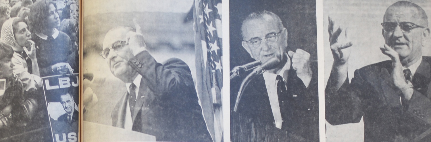 A series of photographs of President Johnson published in The Crimson's October 7, 1964 issue.