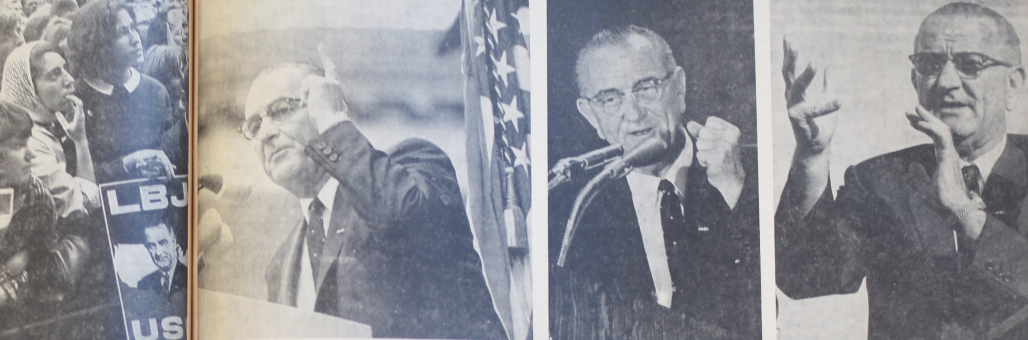 A series of photographs of President Johnson published in The Crimson's October 7, 1964 issue.
