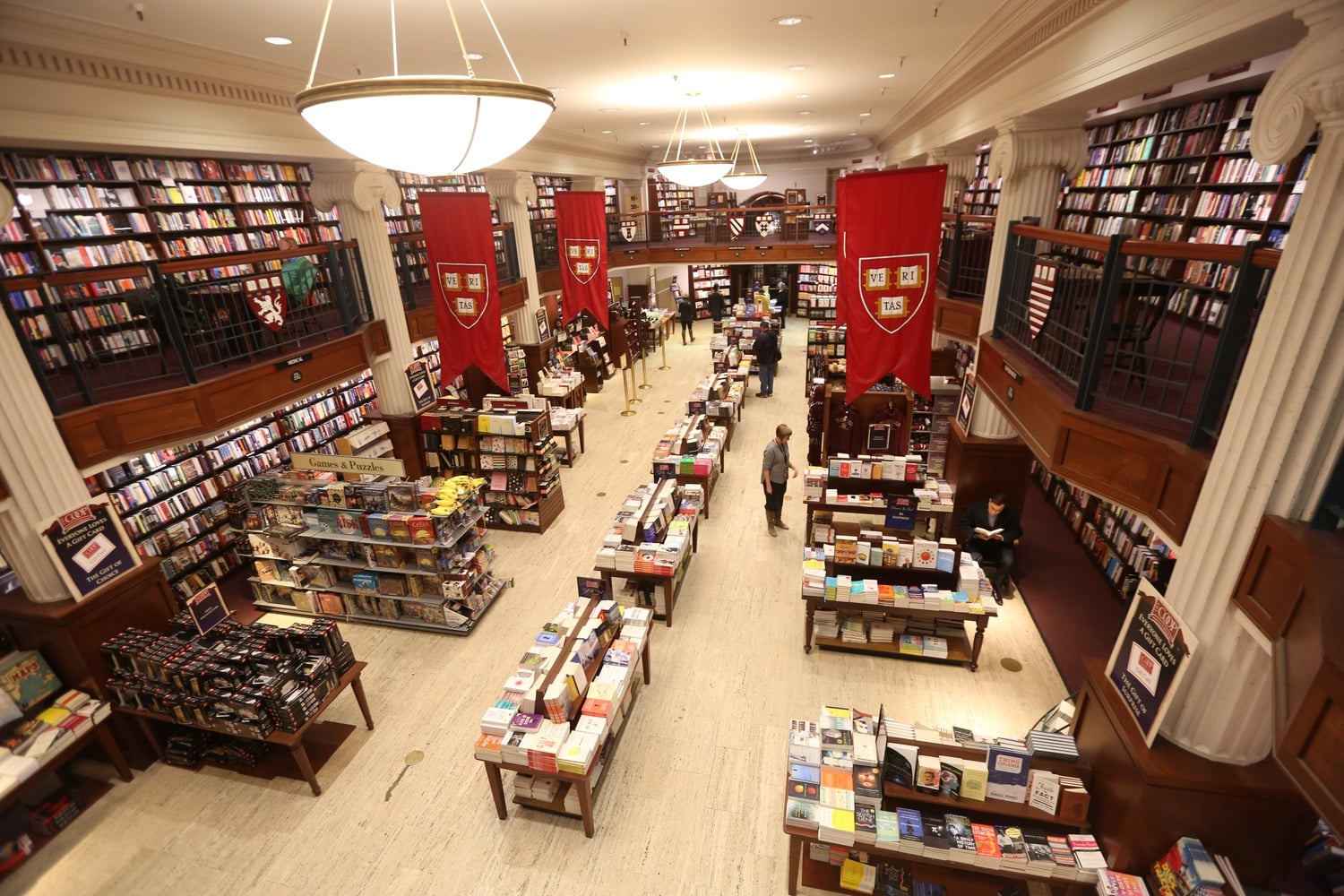 The Harvard Coop, a fixture in Harvard Square, prepares for an influx of people arriving for the Harvard-Yale game this weekend. Jerry P. Murphy ’73, president of the Harvard Coop, said they will promote specific Harvard-Yale merchandise as thousands of alumni and visitors come to Harvard for the weekend. 