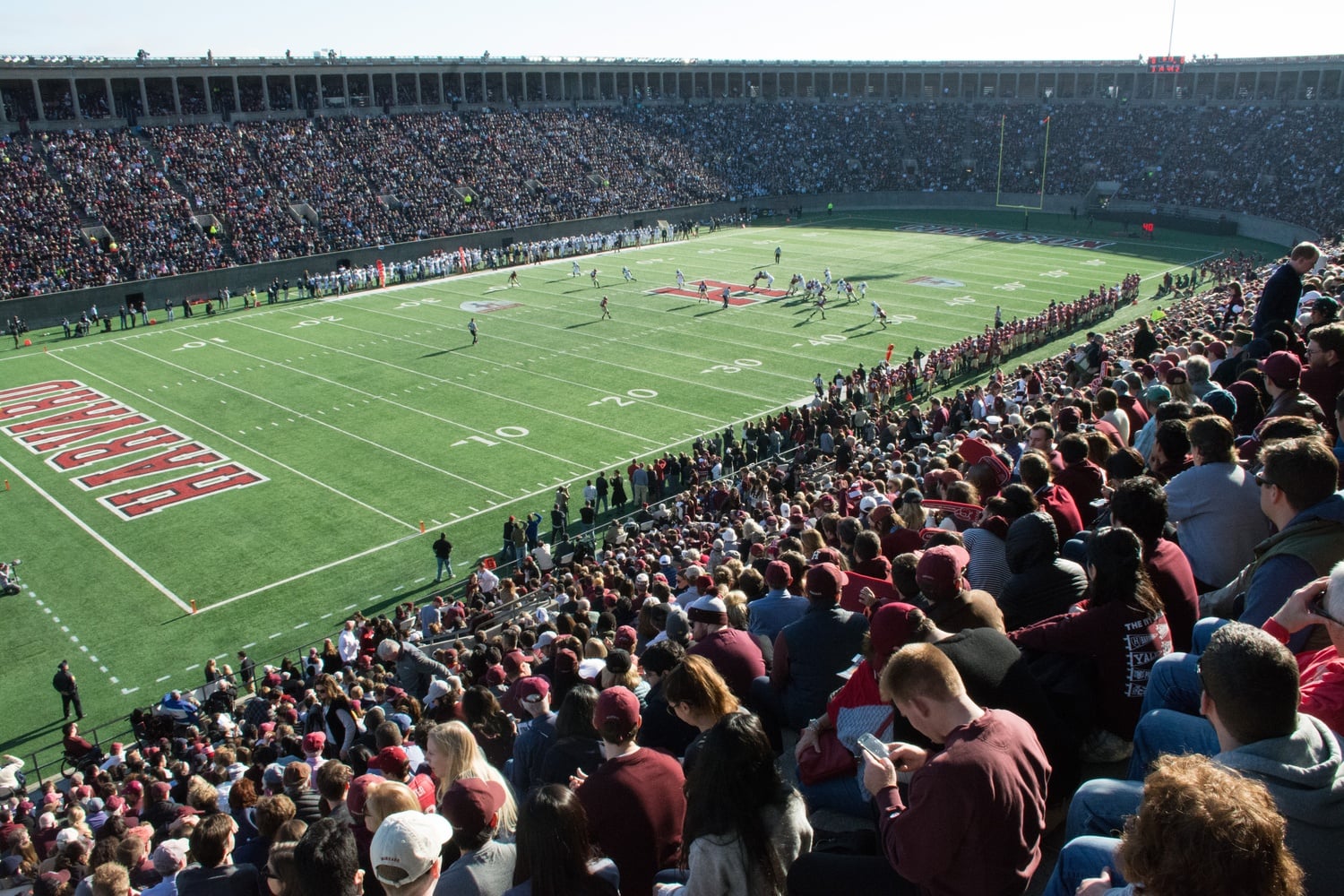Instead of its usual venue at the Harvard Stadium pictured), the 135th Harvard-Yale football game will be played at Fenway Park next year.
