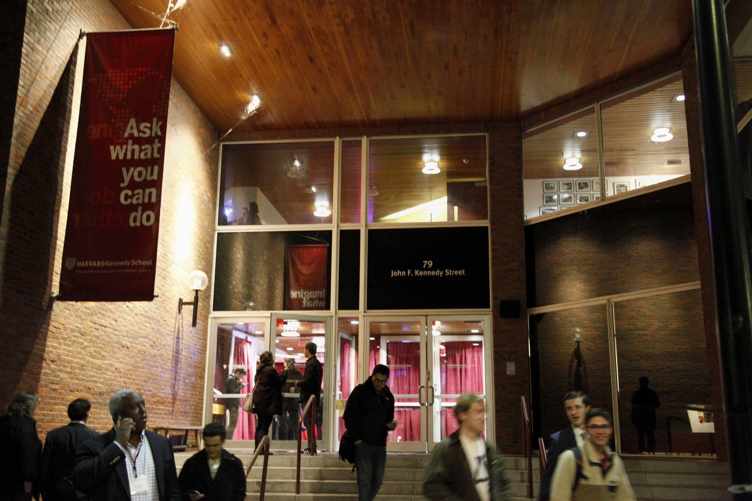 Attendees leave the JFK Jr. Forum in 2016.