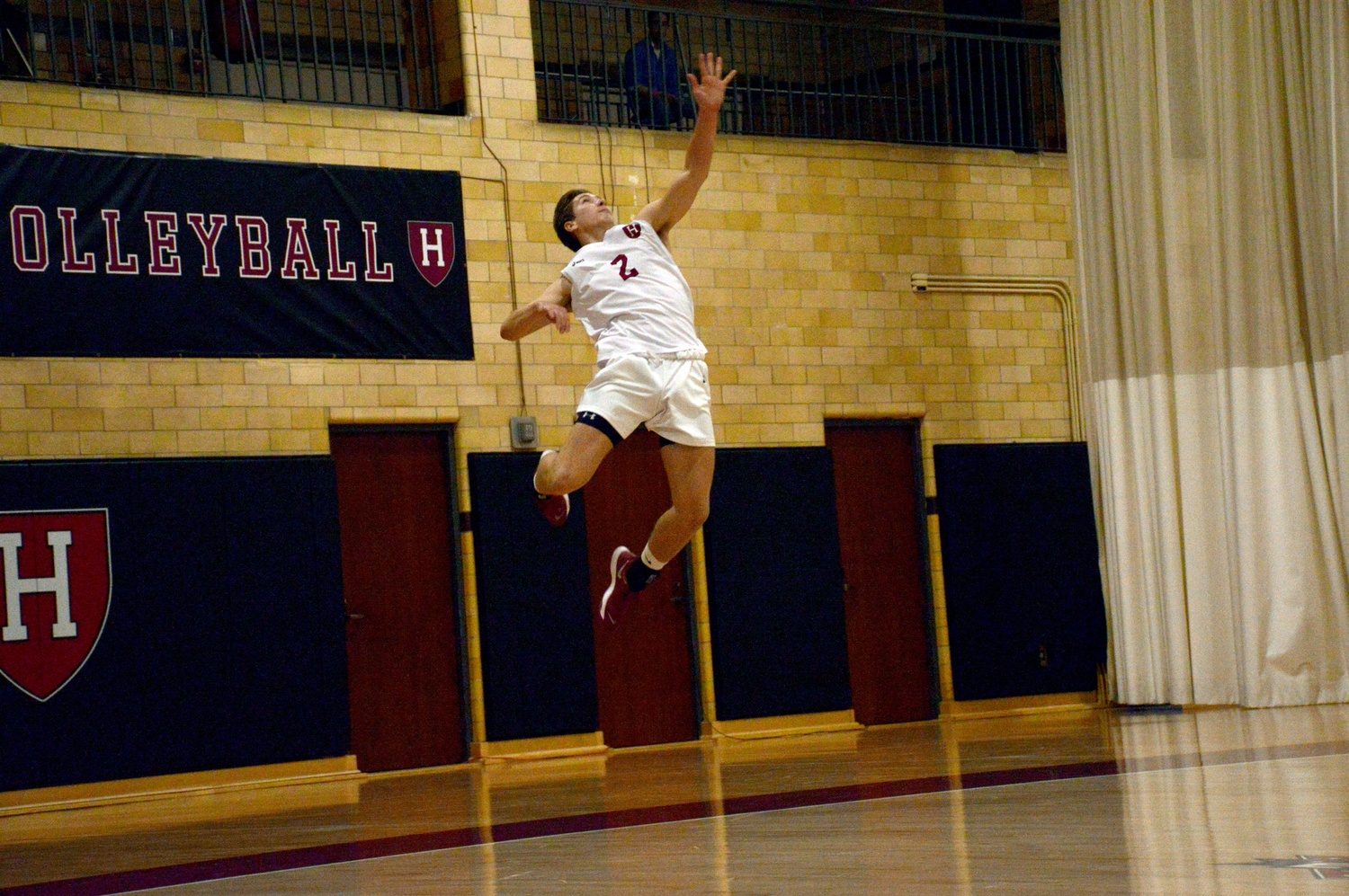Setter Marko Kostich rises for a serve. This weekend, the junior played two games in front of hometown crowds in Illinois. 