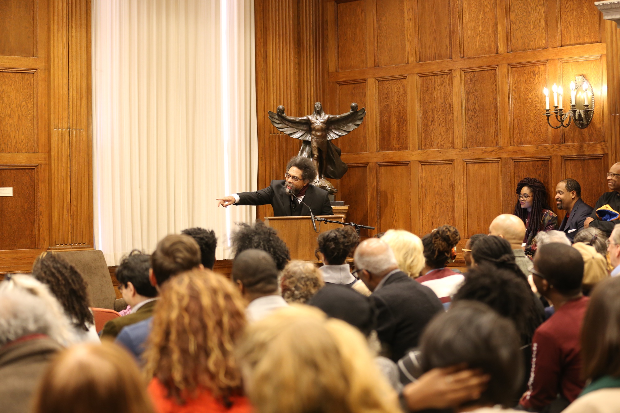 Cornel West delivers a fiery speech titled “The Trump Era: Hope in a Time of Escalating Despair” on Wednesday, January 25th, 2017, in which he decried neoliberalism and neo-fascism, evoked the spirits of preeminent black activists, and urged listeners to act as “warriors” in the next four years.