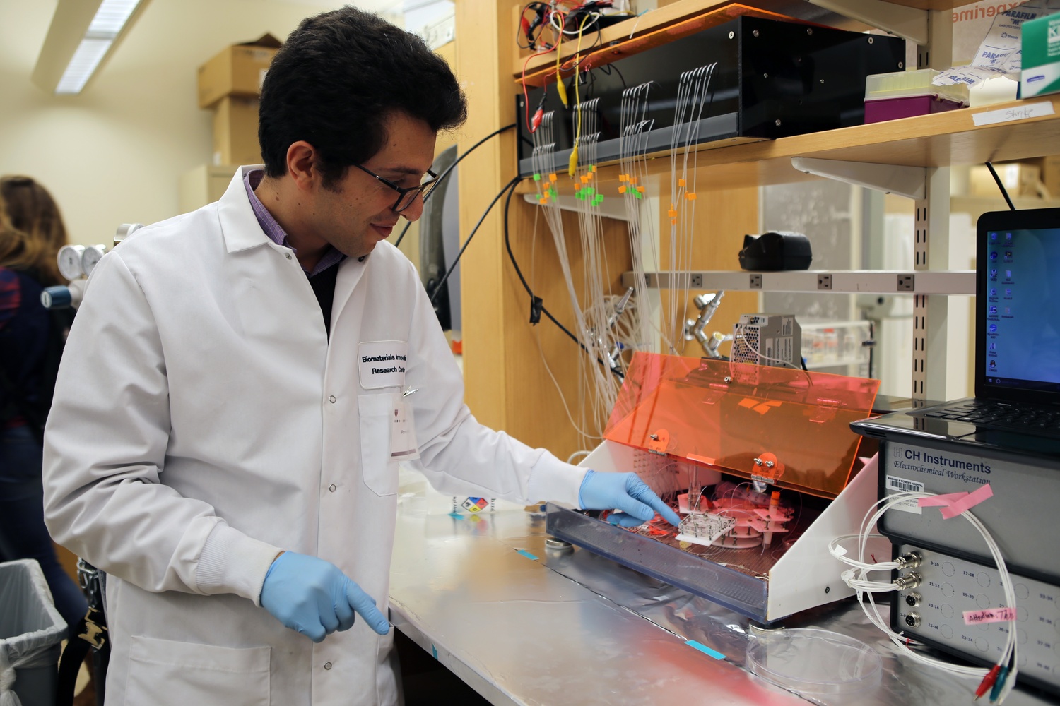Pooria Mostafalu is working on developing smart, wearable devices that can be used to help monitor and treat diseases. He came to the United States for “science, science, science,” and says he does not understand why Trump’s order would target researchers like himself and his colleagues.
