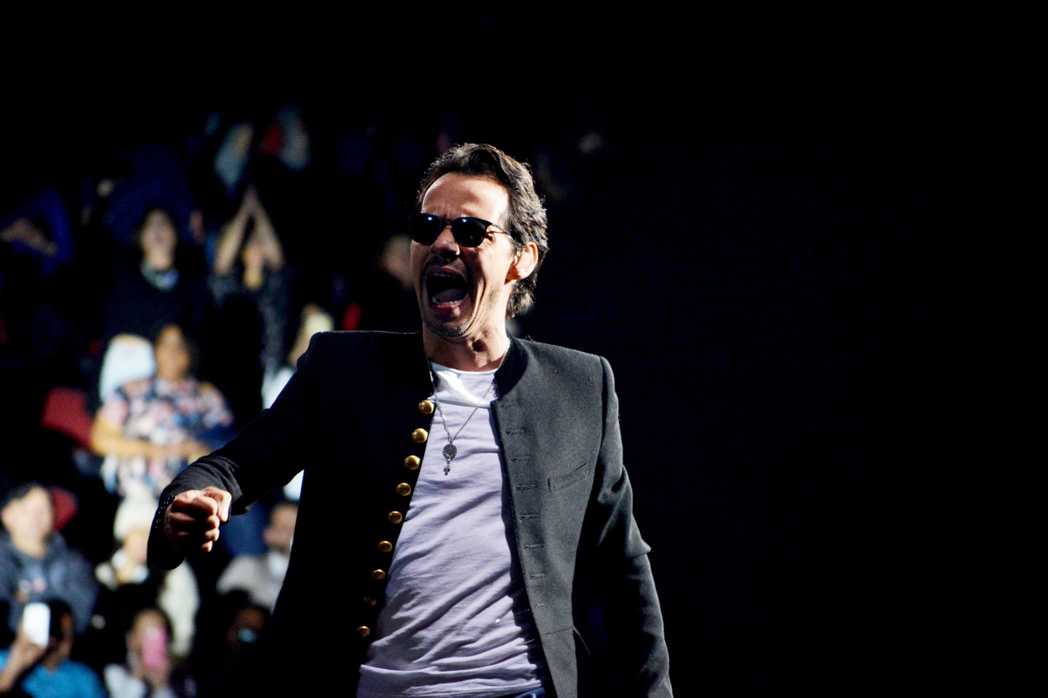 Marc Anthony performs at Agganis Arena on Friday night. Anthony's performance was his first of 2017.