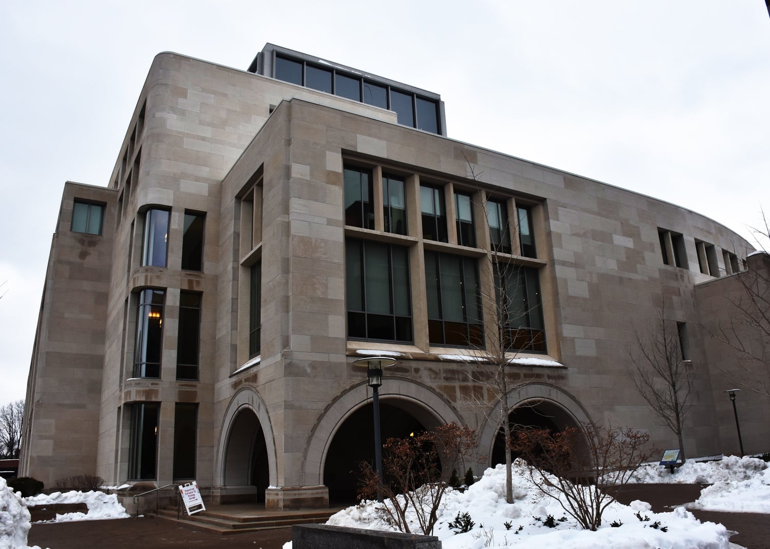 Wasserstein Hall houses a student center at the Law School.