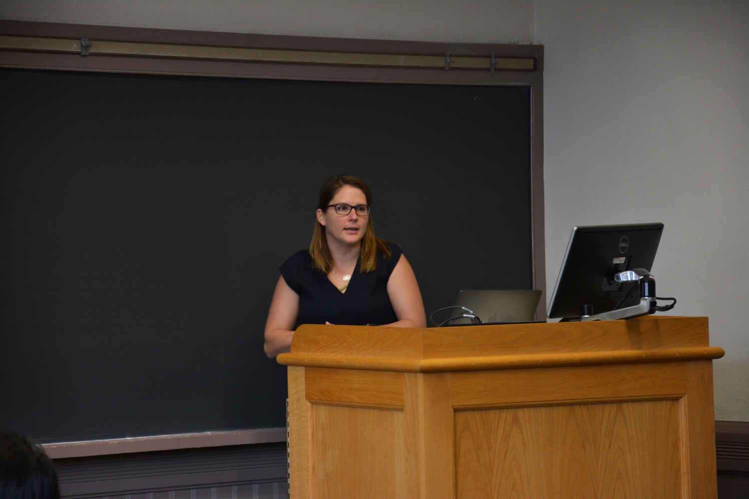 Professor of Sociology Jocelyn Viterna talks about the roles women have played in war, with a focus on active involvement and guerrilla warfare Tuesday afternoon. The talk is part of the annual Women’s Week, which is hosted by several women’s student groups on campus.