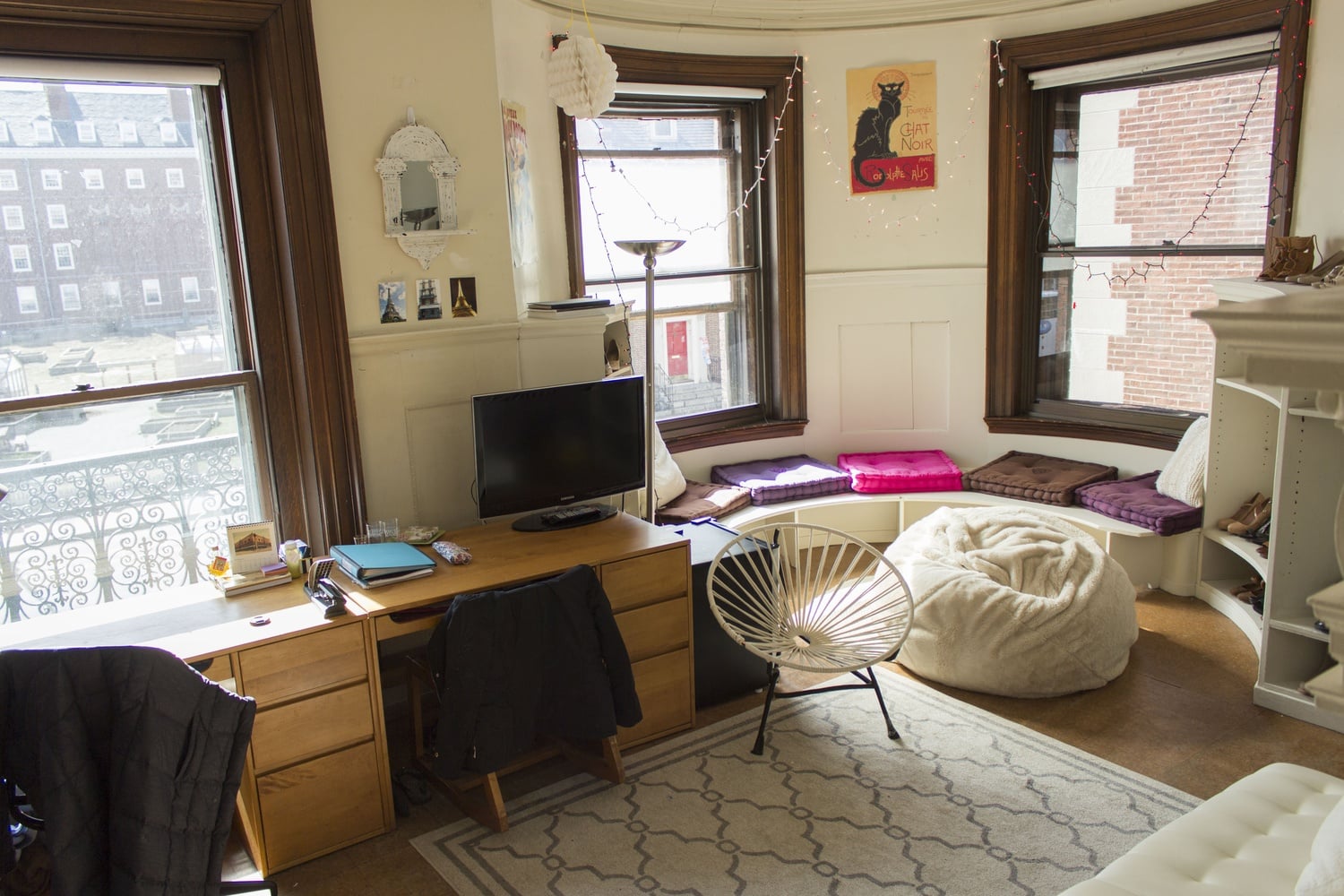A sophomore common room in Claverly Hall. 
