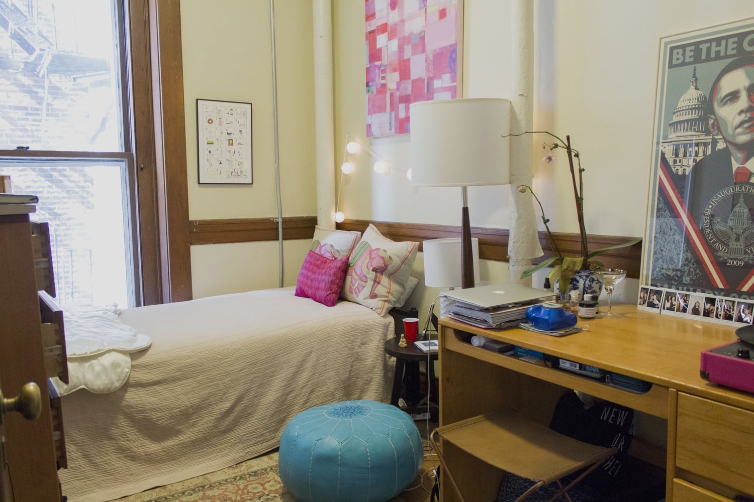 A sophomore bedroom in Claverly Hall. 