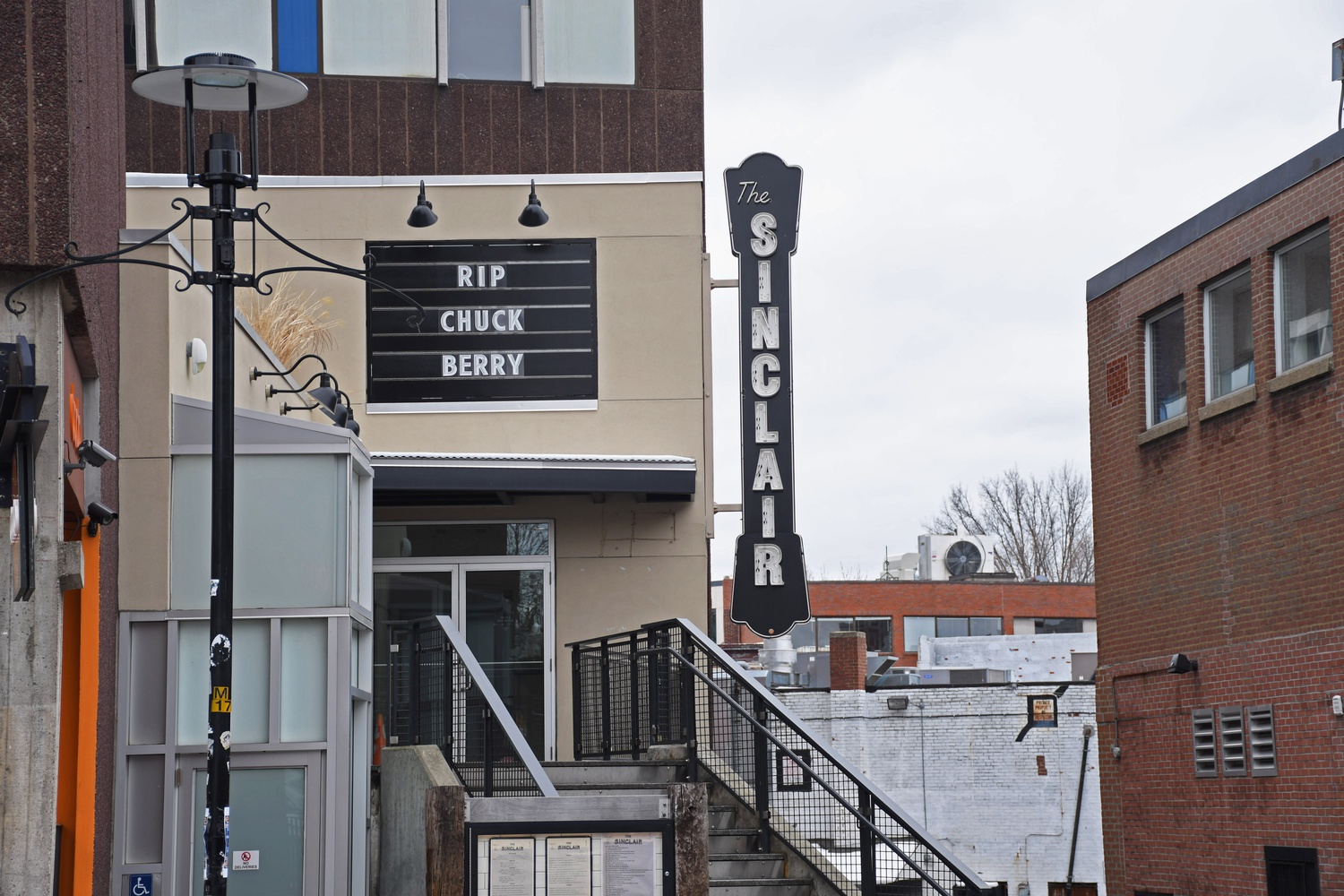The Sinclair displays a message in remembrance of Chuck Berry, who passed away at the age of 90 on Saturday.