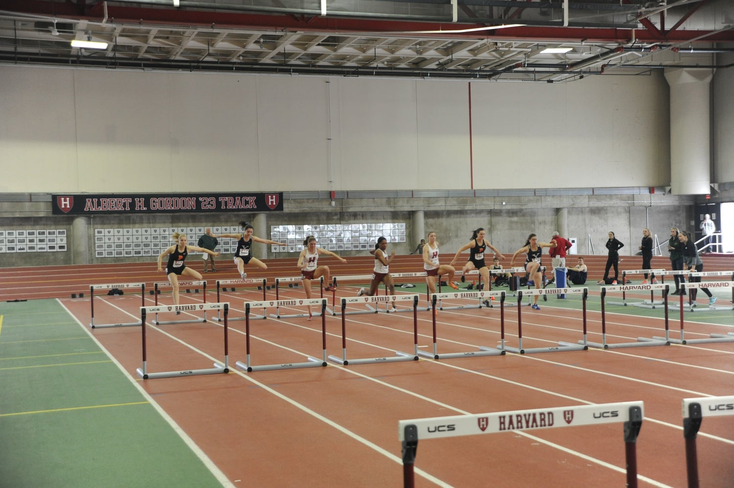 Sophomore sprinter Gabby Thomas led Harvard, pictured in earlier action against Princeton and Yale, with an eighth-place finish at the NCAA Indoor Track and Field Championships. 