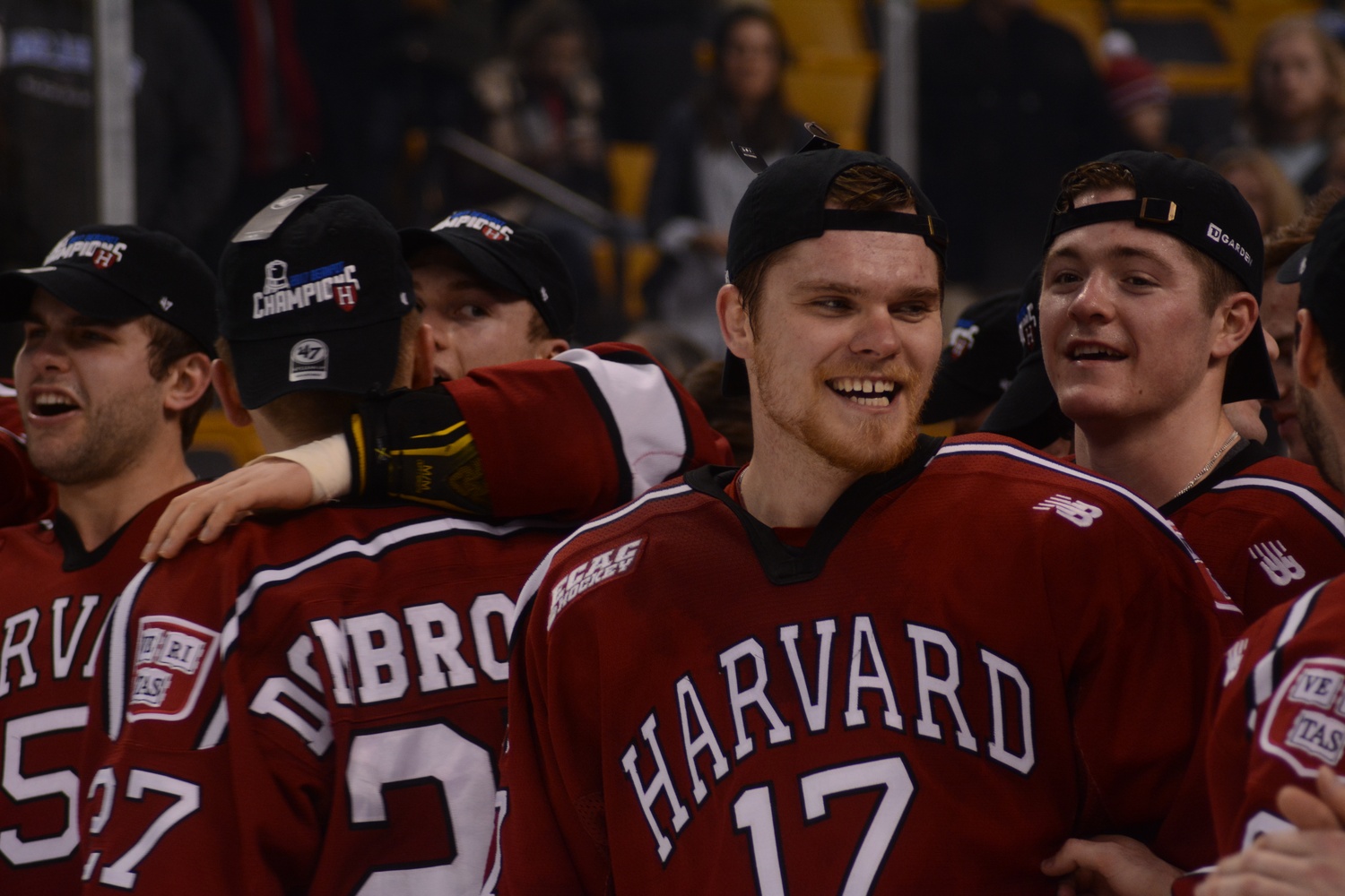 Senior Sean Malone is all smiles after winning the Beanpot.