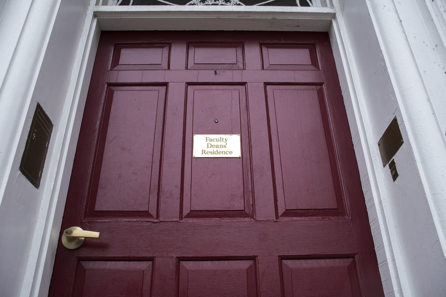 The plaque on the door to the residence of Kirkland's Faculty Deans was replaced since the "House Master" title was dropped last year.