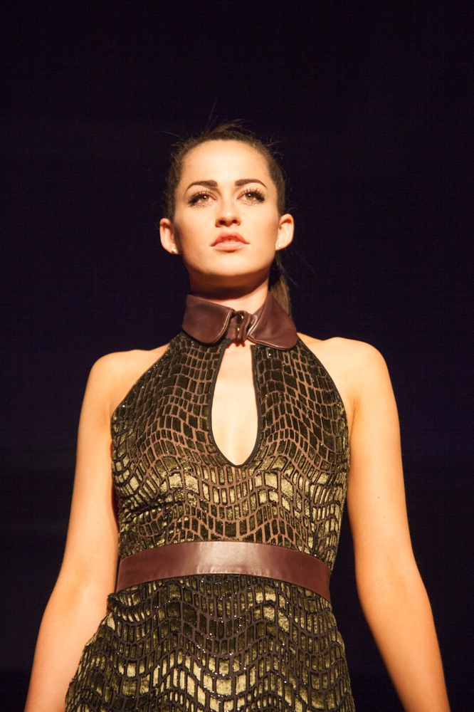 A model in IDENTITIES Fashion Show, which took place on Harvard's campus April 15. 