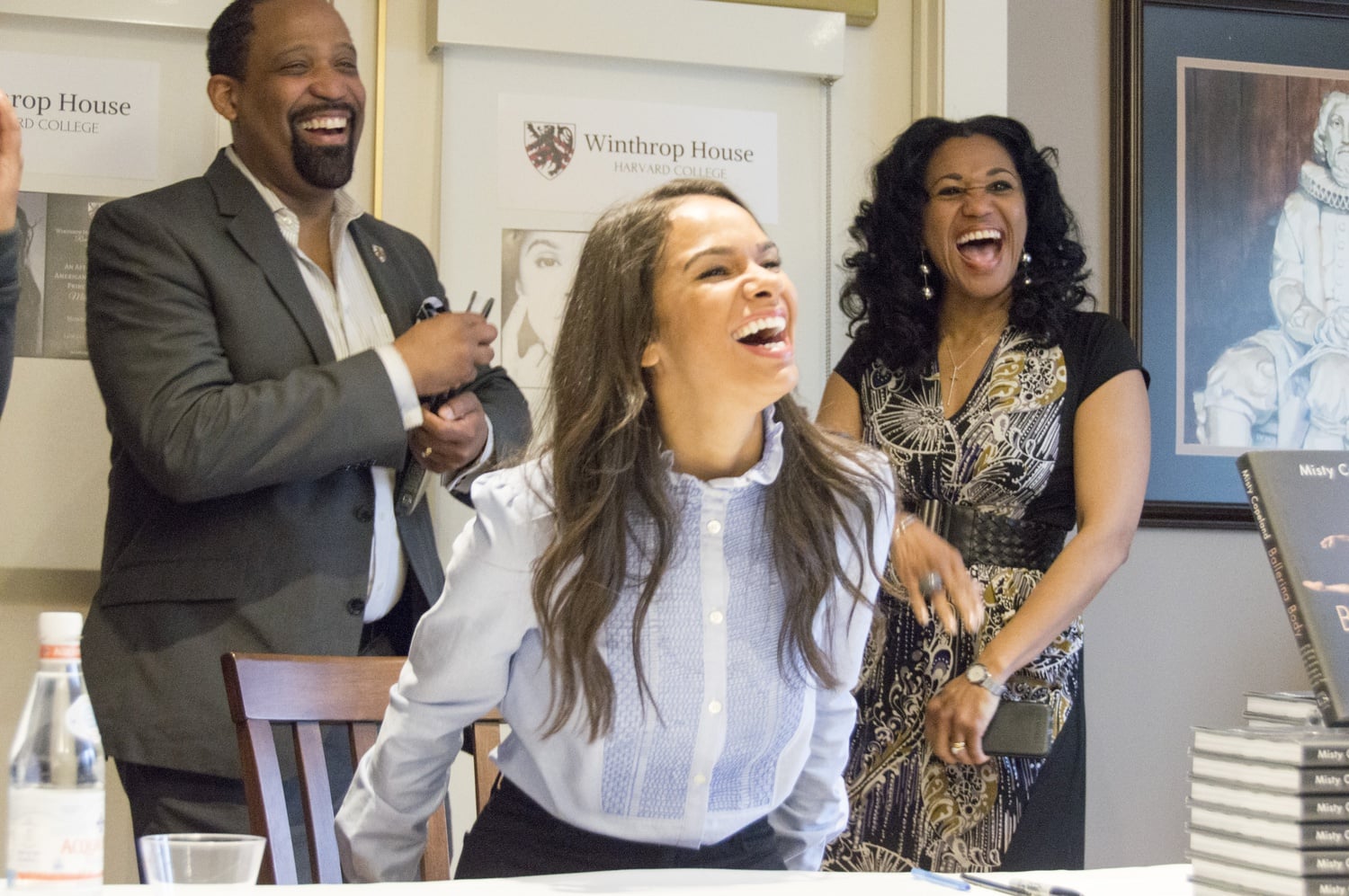 Misty Copeland stopped by Lowell Lecture Hall Monday afternoon to deliver a talk moderated by Dean Ronald S. Sullivan, Jr. and Dean Stephanie Robinson, who are the first African-American faculty deans of the College.