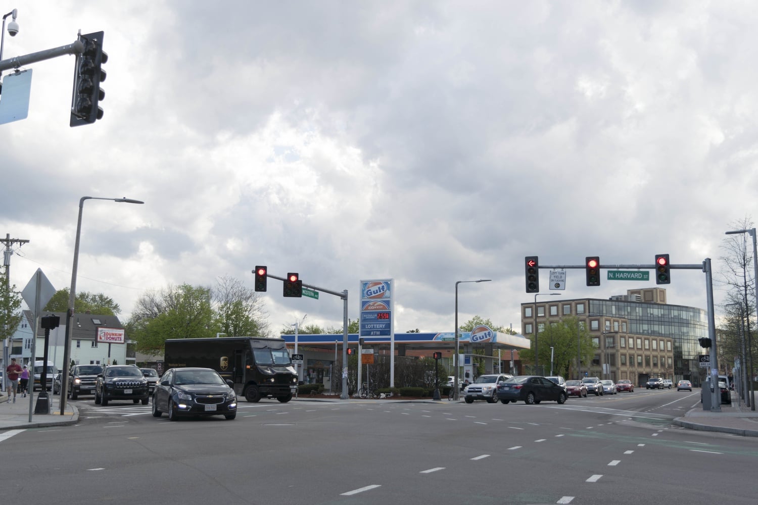 Barry's Corner today, at the intersection of Western Ave and North Harvard St in Allston.
