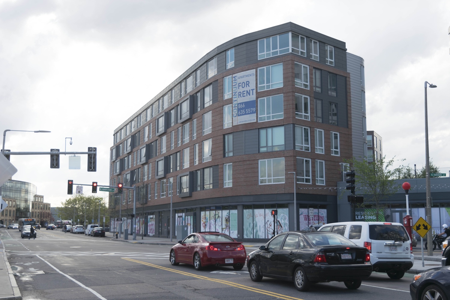 The Continuum apartment complex is located at the intersection of Western Ave and North Harvard St.