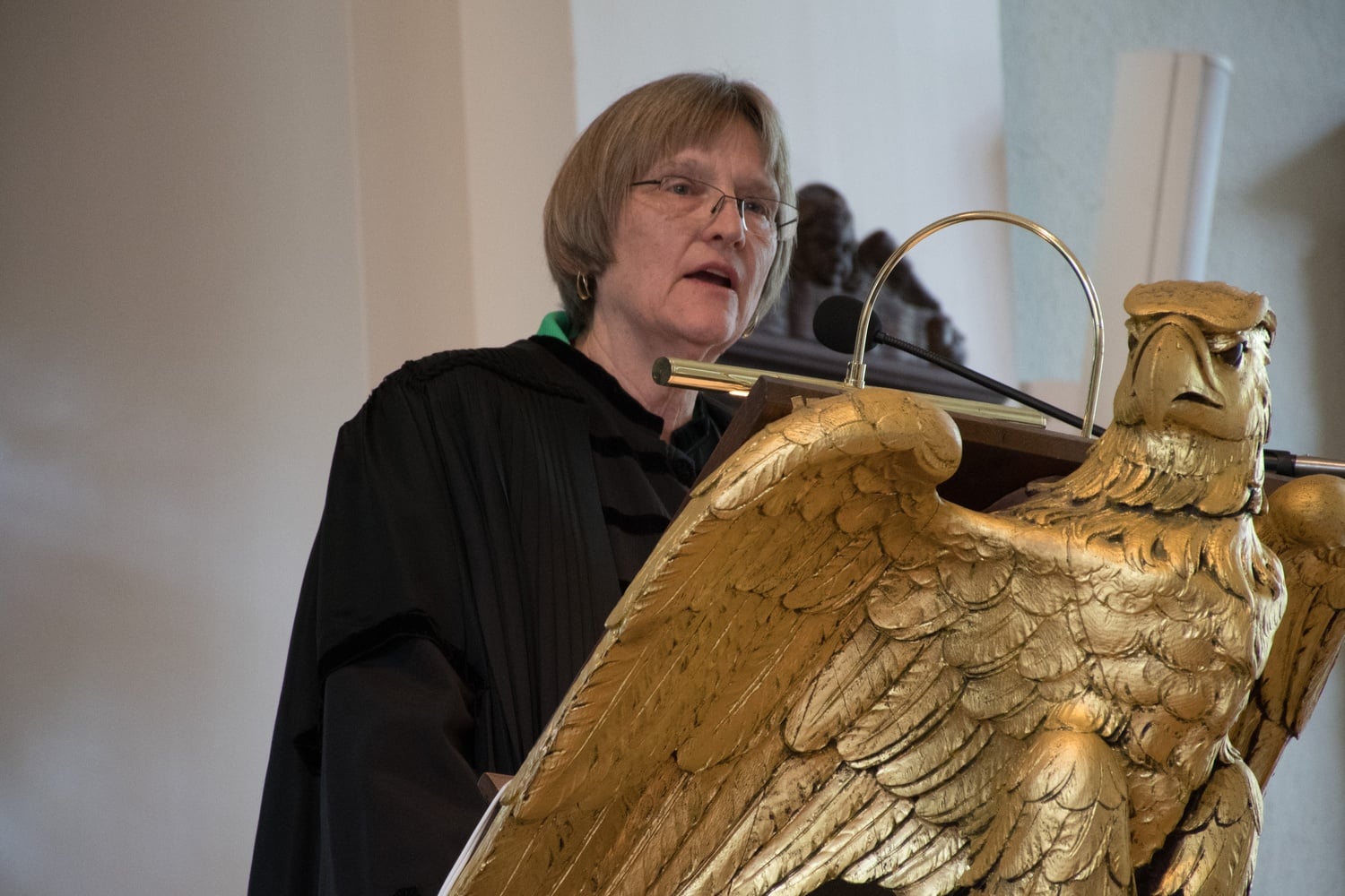 University President Drew G. Faust addresses the Class of 2017 at the Baccalaureate Service on Tuesday afternoon.