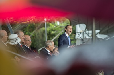 Cover image for Zuckerberg Through a Crowd of Umbrellas