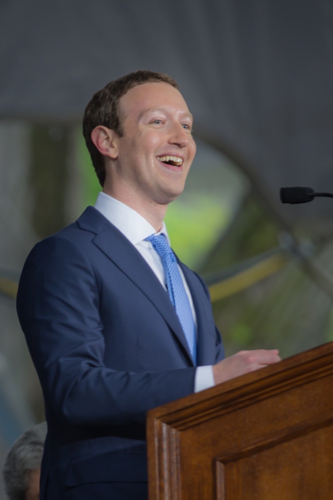 Mark E. Zuckerberg speaks at the 366th commencement ceremony Thursday afternoon. "Let me tell you a secret," he said, speaking about his experience at Harvard and founding Facebook. "Ideas don't come out fully formed. They only become clear as you work on them."
