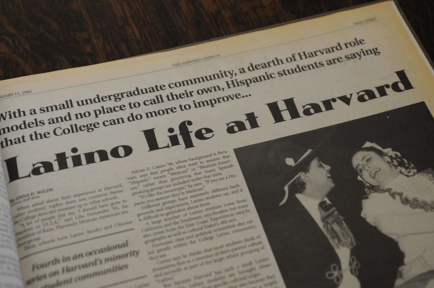 A 1993 Crimson article highlighted the concerns of Latinx Harvard students. 