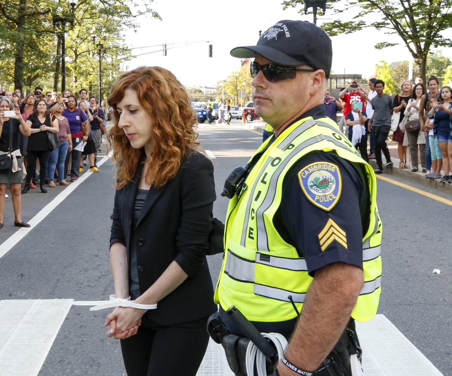 Professor Kirsten Weld was among the professors who were arrested on Thursday afternoon at a protest of the repeal of DACA.
