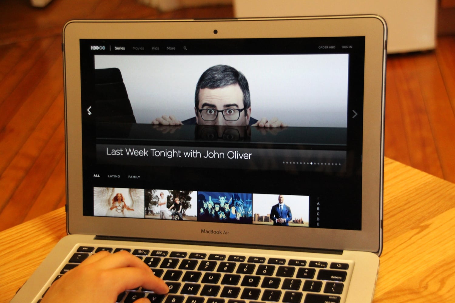 A student browses HBO Go. This semester, Harvard discontinued HBO Go and Philo service for students.
