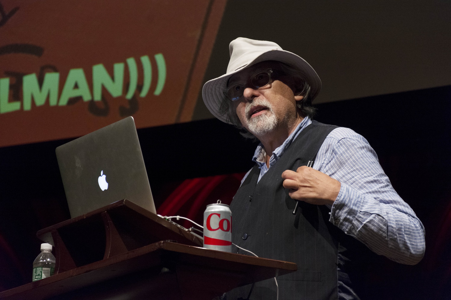 Graphic novelist and Pulitzer Prize-winner Art Spiegelman gives a talk in Sanders Theater called “Comix, Jews & Art? Dun't Esk!!”