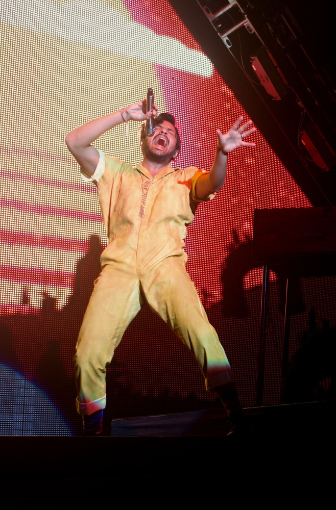 Young the Giant, a rock band, performed at the Blue Hills Bank Pavilion on Thursday night. 