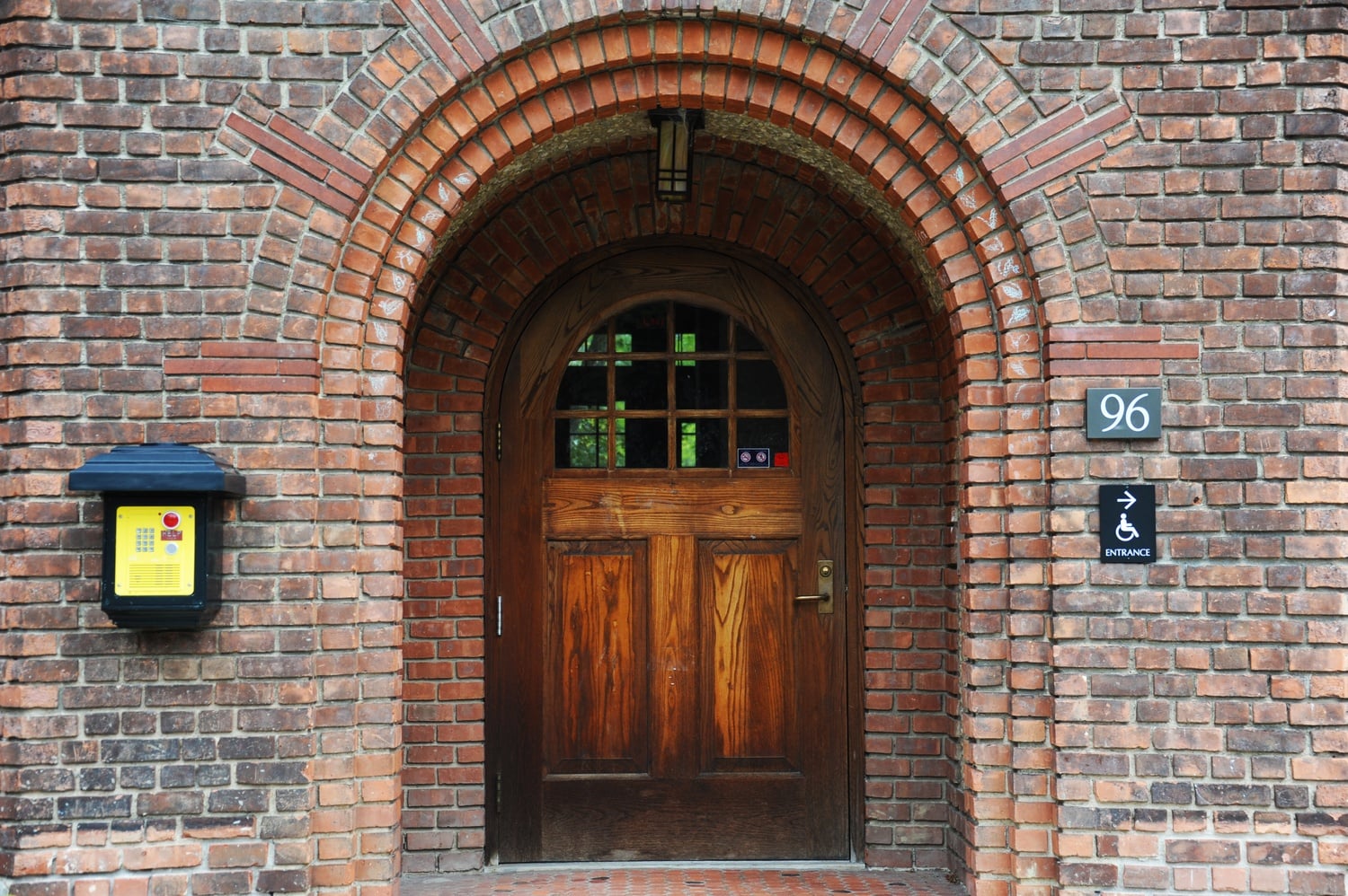 The front door of Agard House, formerly Delta Phi.