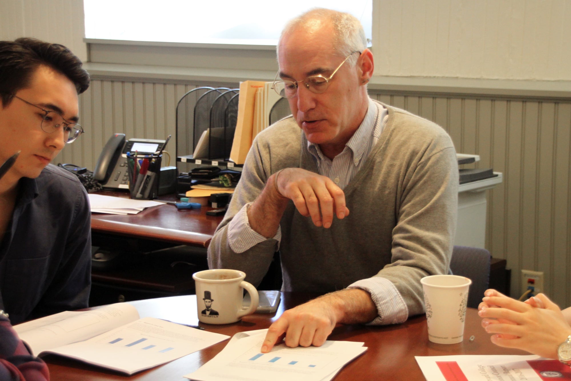 Brett Flehinger, the Secretary of the Honor Council
and the Associate Dean for Academic Integrity and Student Conduct, discusses the Honor Council report released Monday with Jack W. Jue '18, a voting member of the Council.