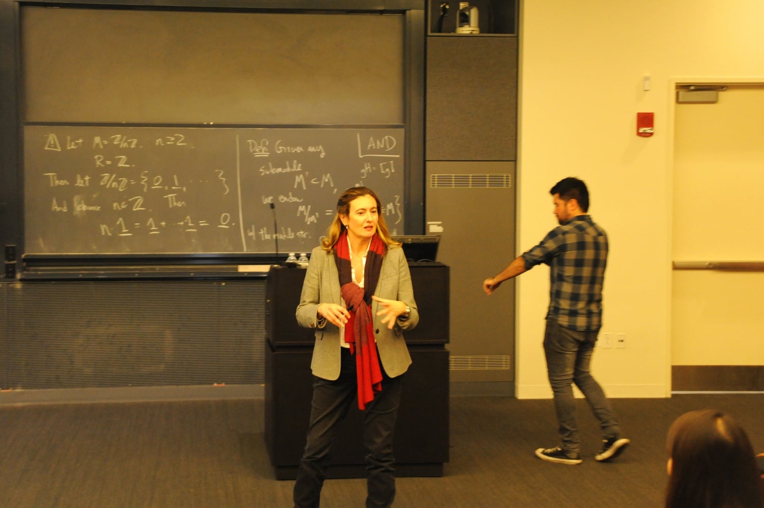 Idoia Calleja, Director of Masters and Courses at the Basque Culinary Center, provides an overview of her school and its offerings Wednesday afternoon in Northwest Labs. This event also featured chef Diego P. Vasquez, an associate professor at the Basque Culinary Center.