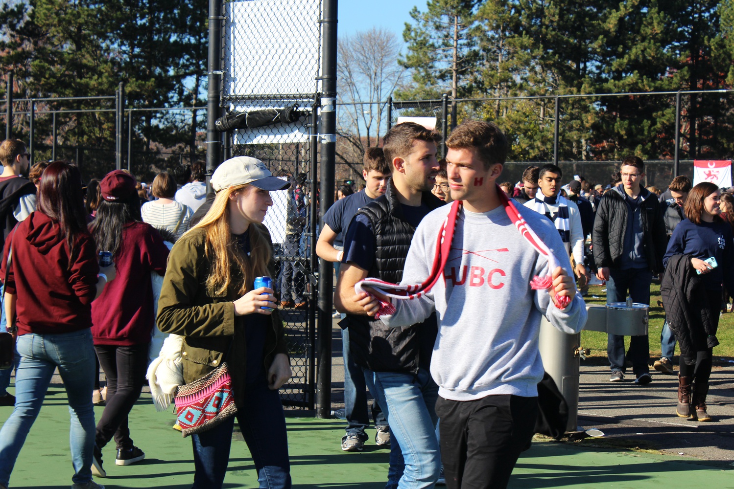 Harvard students revel at the tailgate before the annual Harvard-Yale football game. This year, Yale will shorten the tailgates and restrict alcohol.