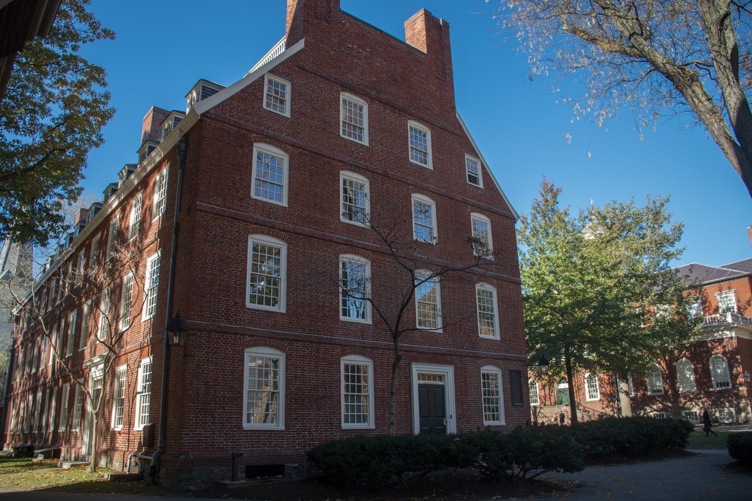 Massachusetts Hall houses the offices of the University President.
