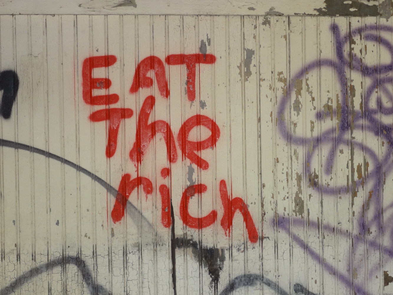 The Anarchist Bookfair featured Anarchist slogans like "eat the rich."