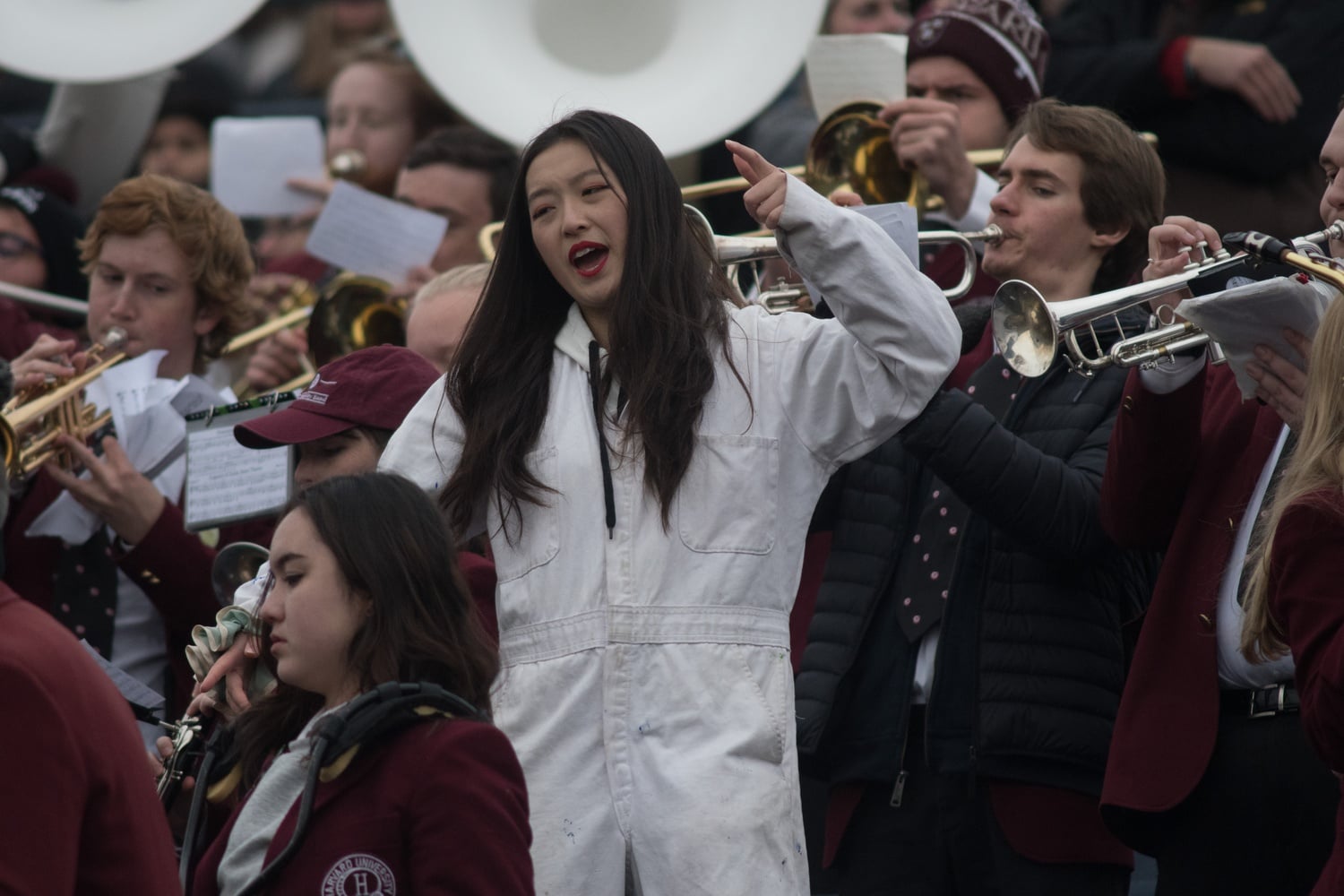 Yuki A. Koide '17 participated as an alumna in the Band's performances at the Game.