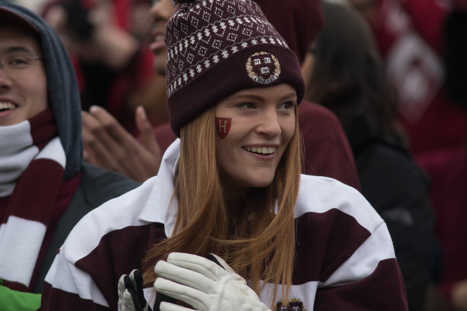 Sierra C. Nota '19 watches the Game from the undergrad section.