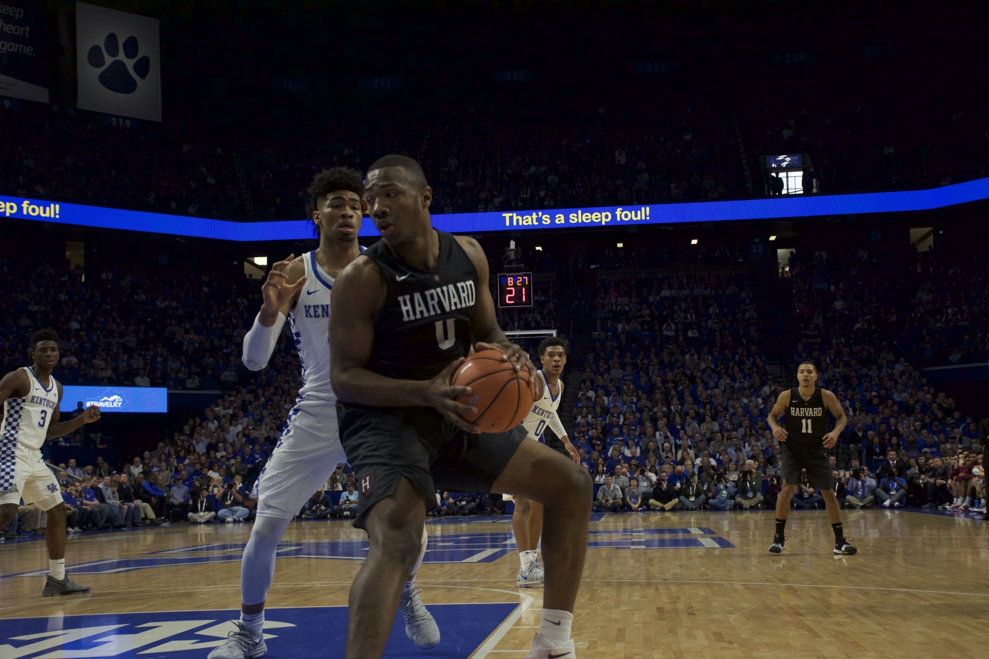 Sophomore forward Chris Lewis goes to work in the post in previous action against Kentucky.
