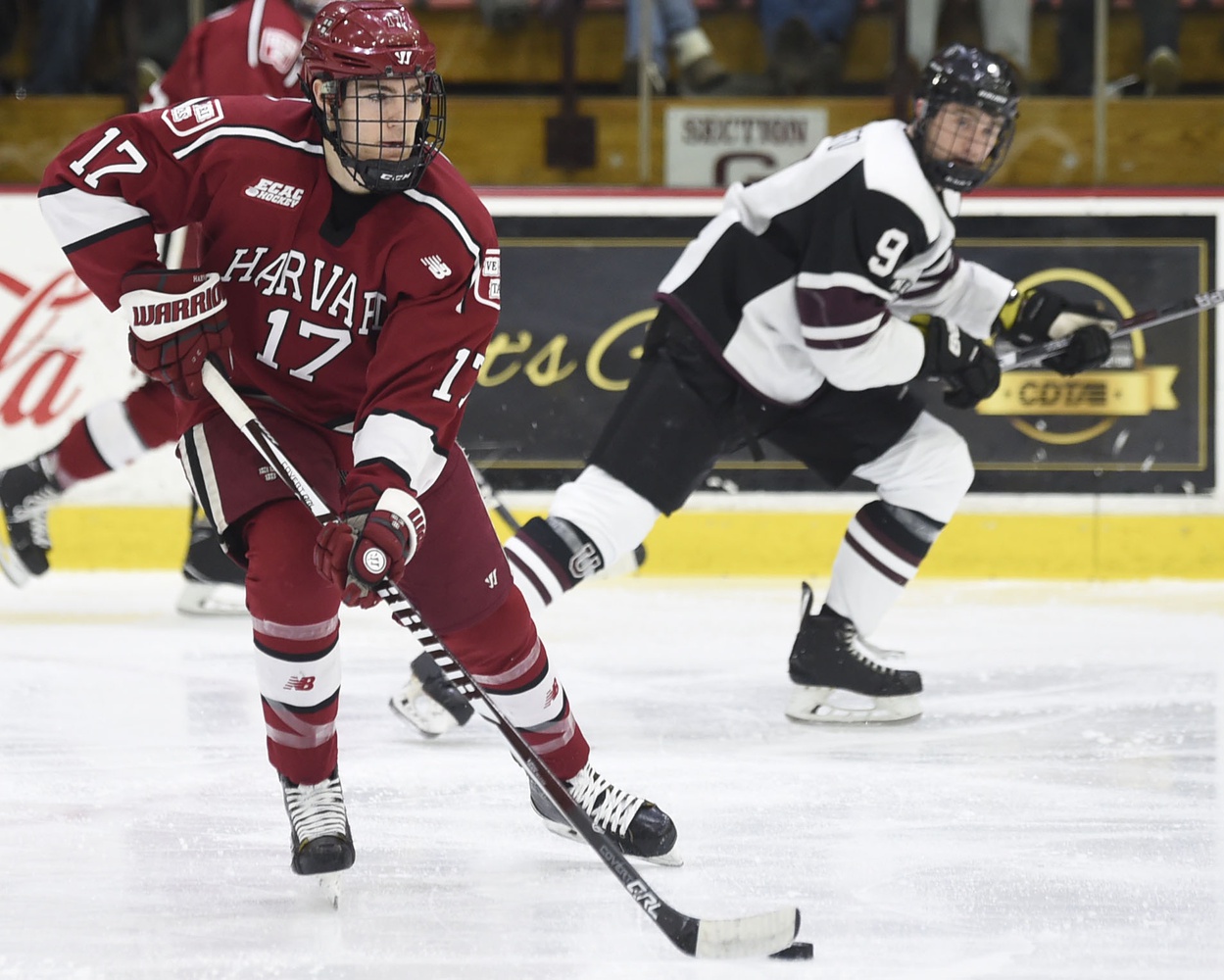 Sophomore forward Ty Pelton-Byce was the Crimson's sole goal-scorer in Friday's bout with the Dutchmen. The Madison, Wisc., native will have big shoes to fill moving forward, as he has slotted up to fill Ryan Donato's usual top-line center role.