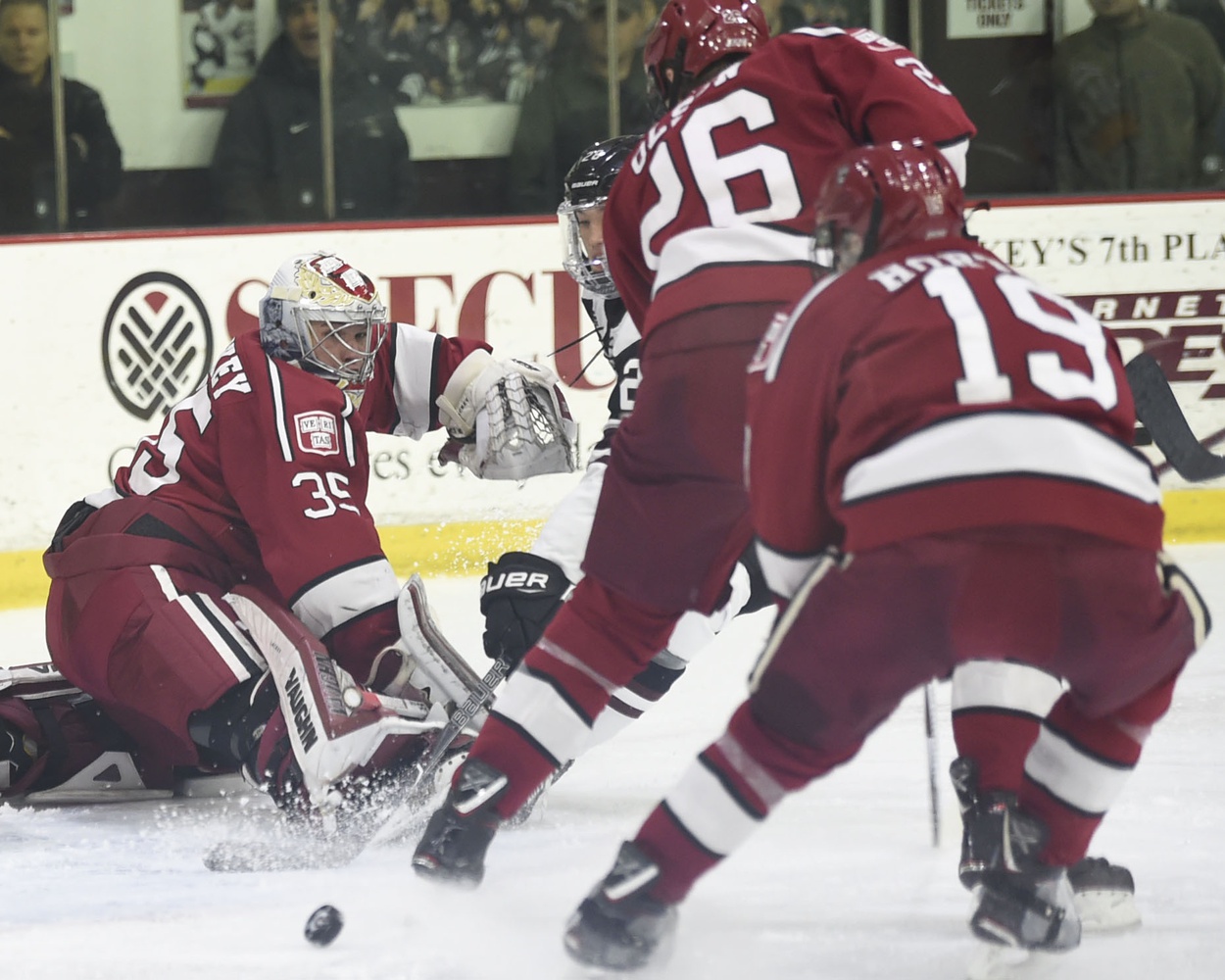 Junior net-minder Michael Lackey started for Harvard on Friday, as usual No. 1 goalie Merrick Madsen presumably earned the night off to rest and prepare for Monday's Beanpot consolation game.