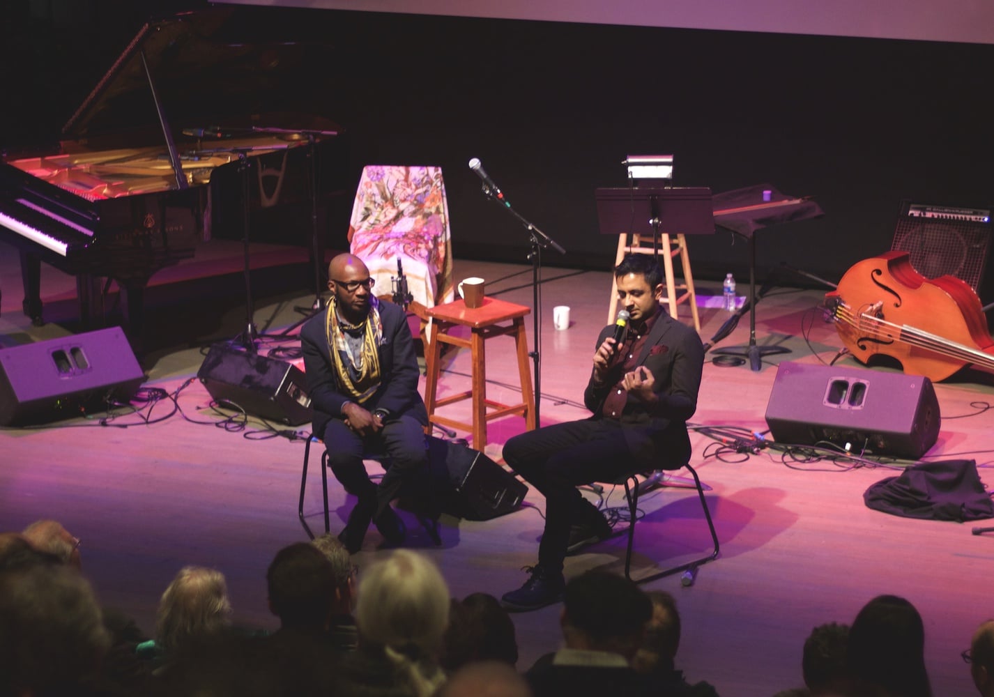 Teju Cole and University professor and pianist Vijay Iyer performed their creation “Blind Spot” at the Institute of Contemporary Art Friday evening. The show featured Cole’s photography and spoken word over Vijay Iyer’s improvisational music.