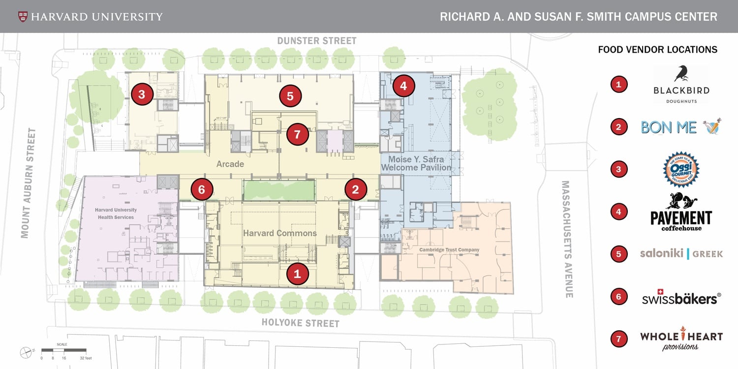 Layout of new restaurants in the renovated Smith Campus Center.