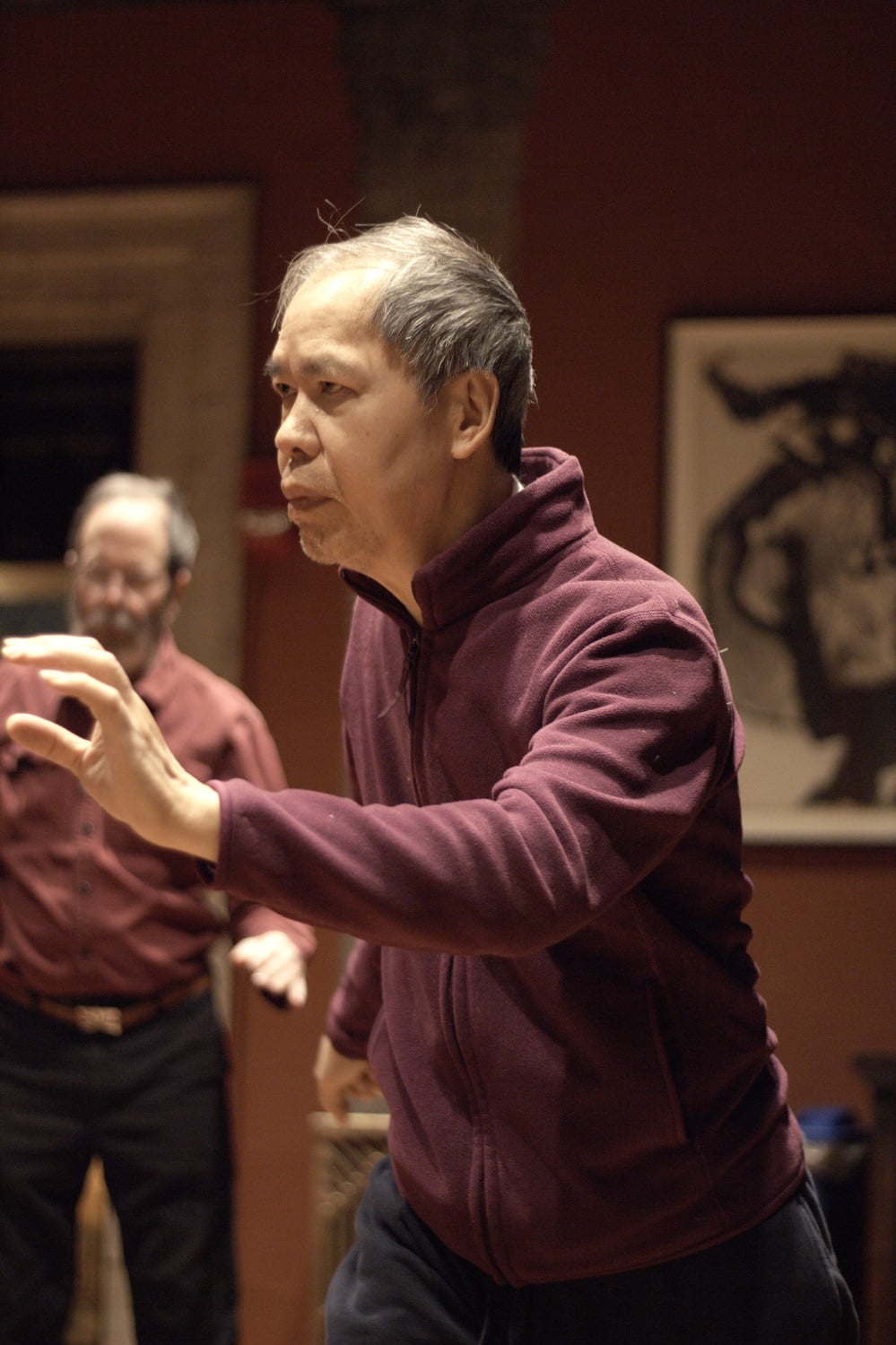 Yon G. Lee demonstrates a series of movements in his Adams House class in early February.