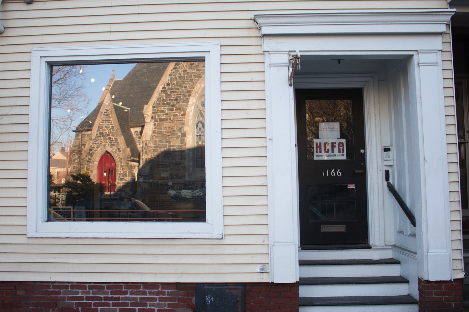 Harvard College Faith and Action occupies offices in a building on Massachusetts Avenue near Harvard Yard.