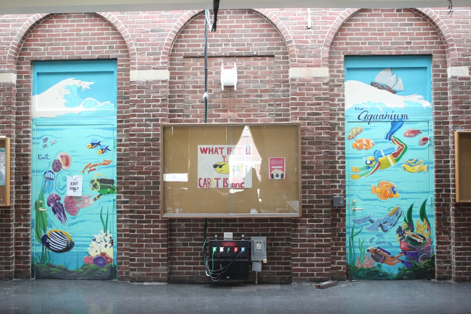 The entrace to the Aquarium, rarely, if ever, seen in non-fuzzy daylight hours.