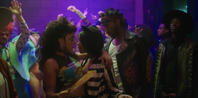 Cover image for Tessa Thompson and Janelle Monáe in the music video for "Make Me Feel."