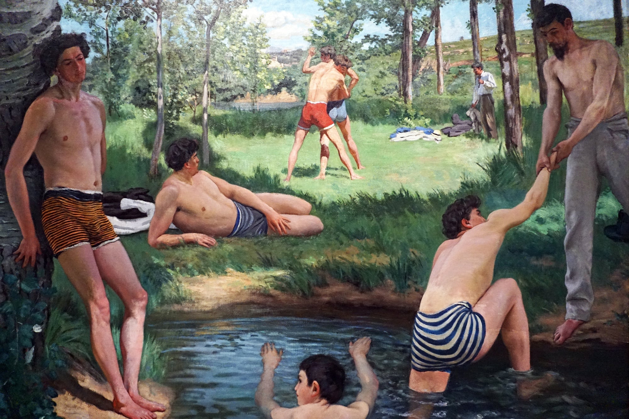 "Bathers (Summer Scene)" by Frederic Bazille in the Harvard Art Museum.